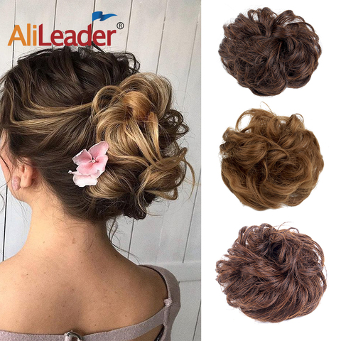 AliLeader Chignon Curly Fake Hair Bun Ponytail Extensions Short Hair Synthetic Messy Donut Hair Drawstring Ponytail for Woman1PC ► Photo 1/6