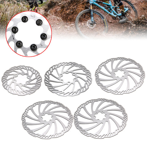 New Arrival Bike Brake Rotor 120/140/160/180/203mm Stainless Steel Bike Disc Brake Rotors + 6 Bolts For Mountain Road Bike ► Photo 1/6