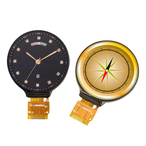 No Touch panel Round Circle TFT LCD display screen IPS 1.28 inch 400 brightness 0.7mm weld FPC cable sold type LED backlight ► Photo 1/4