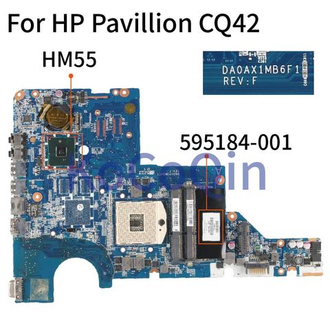 595184-001 595184-501 For HP Pavillion CQ42 CQ62 G42 G62 HM55 DA0AX1MB6F0 DA0AX1MB6H1 HM55 laptop Motherboard PGA989 Mainboard ► Photo 1/6