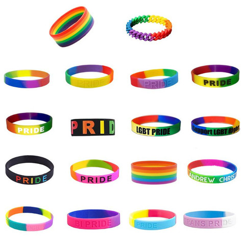 LGBT pride gay rainbow Silicon Bracelet for women man Boy Girl Symbol Gay Pride Lover Friendship Bracelets Man Jewelry ► Photo 1/6