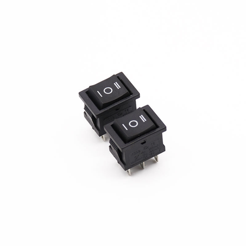 1PCS KCD1 Mini Black 3 Pin / 6 pin On/Off/On Rocker Switch AC 6A/250V10A/125V ► Photo 1/5