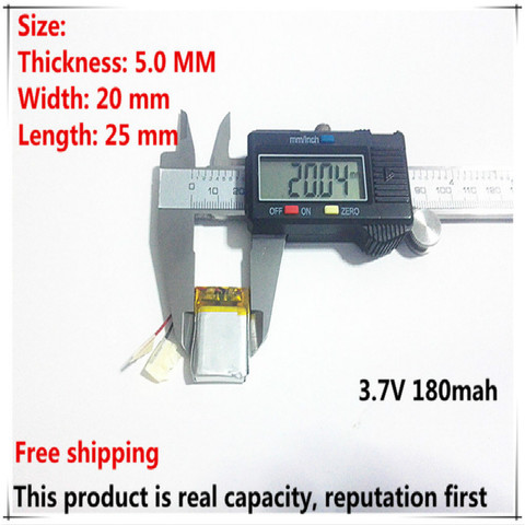 Free shipping 3.7V lithium polymer battery 052025 502025 180mah MP3 MP4 MP5 ► Photo 1/3