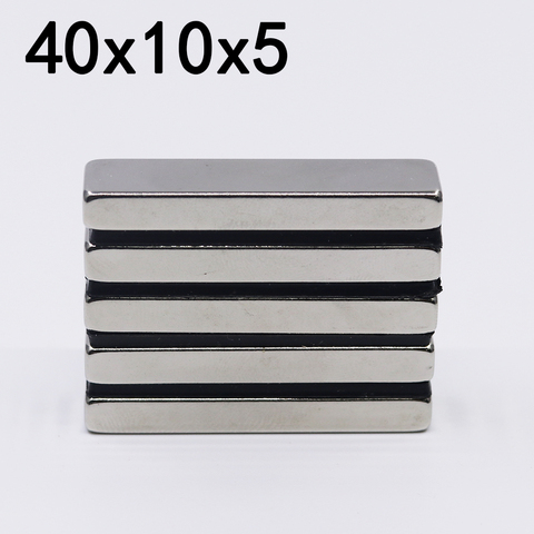 1/2/5/10/20Pcs 40x10x5 Neodymium Magnet 40mm x 10mm x 5mm N35 NdFeB Block Super Powerful Strong Permanent Magnetic imanes ► Photo 1/6