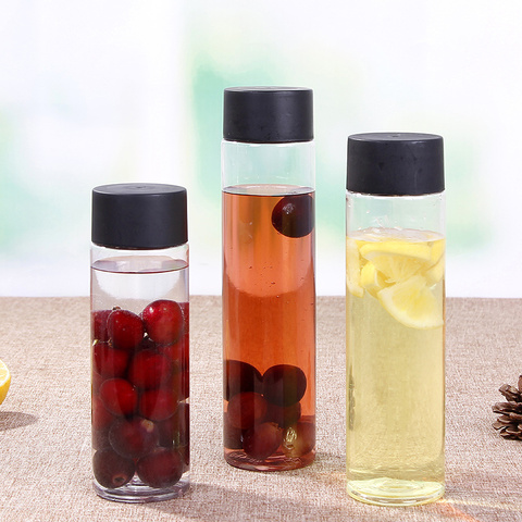 2pc! Disposable Cylindrical Infuser Water Bottle Clear 300ml 400ml 500ml Sealed Leakproof Drinkware for DIY Milk Tea Lemon Juice ► Photo 1/6