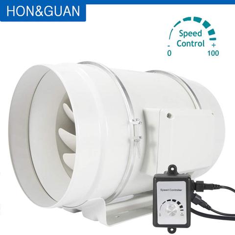 8'' Silent Air Duct Fan Ventilation System with Variable Speed Controller 220V Exhaust Extractor with EC Motor Ventilator ► Photo 1/6