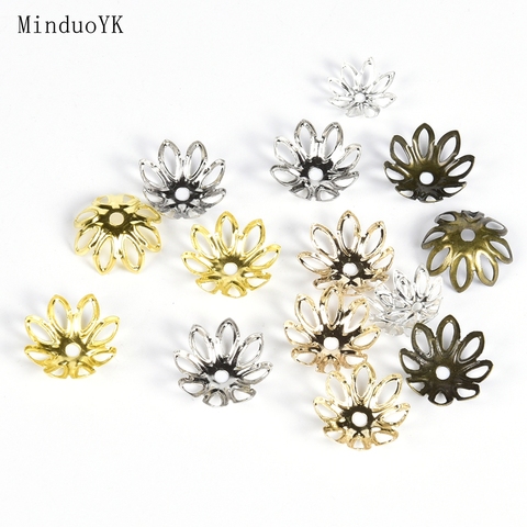 100Pcs/lot 11 14 mm Flower Bead Cap Jewelry Findings Spacer Filigree Charms Beads Caps For Jewelry Making ► Photo 1/6