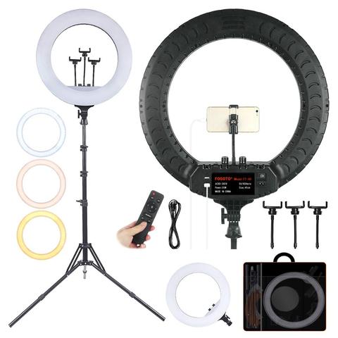 Fusitu FT-45 18 Inch LED Ring Light Photographic Lighting 2700-6500K Fill Ring Lamp With Remote Tripod For Phone Makeup Youtube ► Photo 1/6