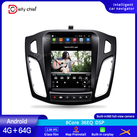 Car radio For Ford Focus 3 Mk 3 Tesla screen Tesla style 2011~ 2022 Car Radio Multimedia Video Player Navigation GPS Android ► Photo 1/3