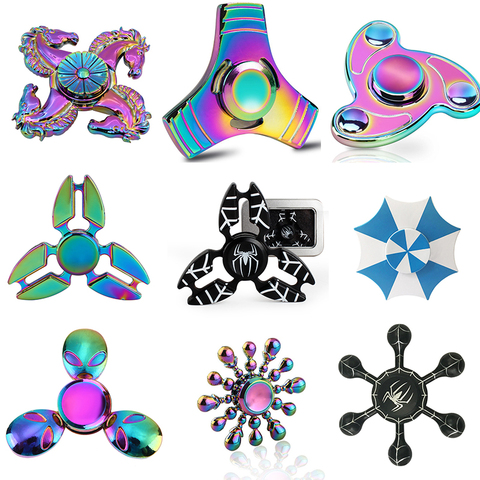 Zinc Alloy Hand Fidget Spinner Fingertip Gyro EDC Finger Spinner For Autism and ADHD Horse Head Small Three Leaves Whirlwind ► Photo 1/6