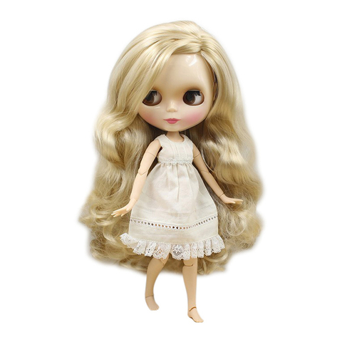ICY DBS Blyth Doll bjd toy blonde hair joint body side parting hair shiny face naked doll 30cm ► Photo 1/4