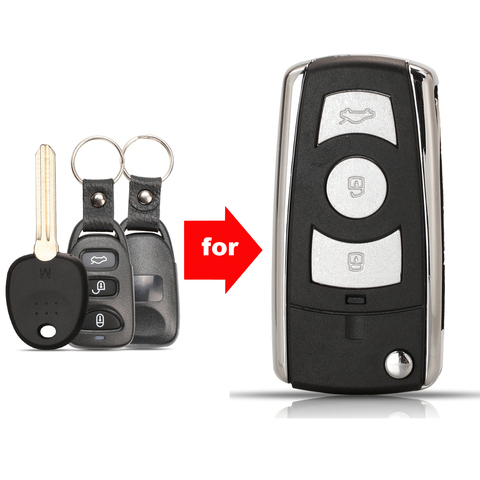 jingyuqin 4 Buttons Modified Flip Remote Key Shell Case Cover For Hyundai Elantra Sonata Santa For Kia Carens ► Photo 1/6