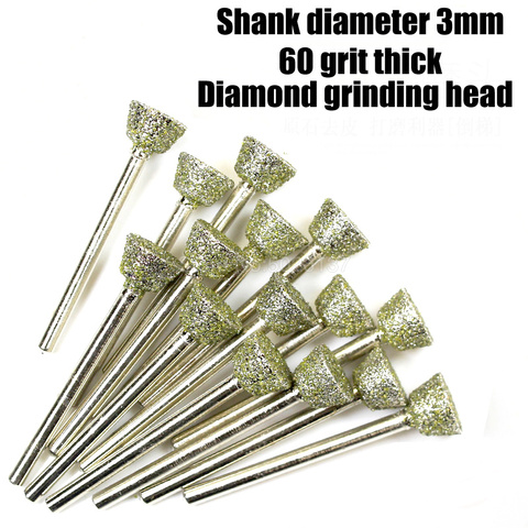 1Pcs 60 Grit Diamond Grinding Head Burrs Grind Inverted Trapezoid Stone Jade Engraving Carving Peeled Rotary Tool Needle Coarse ► Photo 1/5