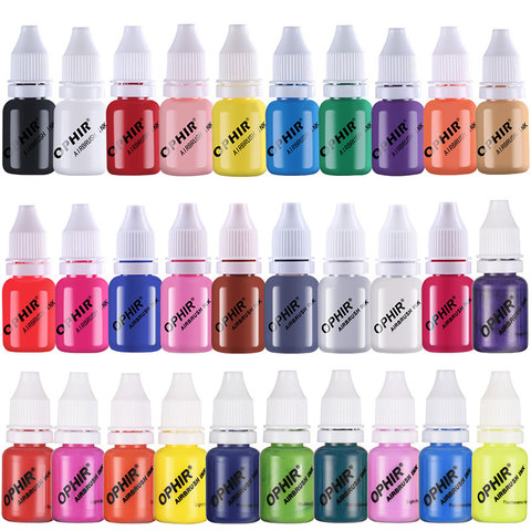 OPHIR Acrylic Water Inks Airbrush Nail Ink for Nail Art Polish 10ML/Bottle Temporary Tattoo 12 Colors Pigment for Choosing_TA098 ► Photo 1/6