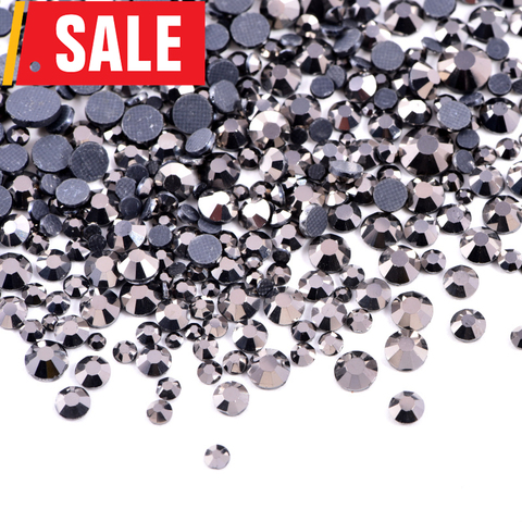 Promotion! 1440pcs 2mm SS6 Hematite FlatBack DMC Hot Fix Rhinestones Glass Strass Iron On Hotfix Rhinestone Wedding Dress Y3846 ► Photo 1/5