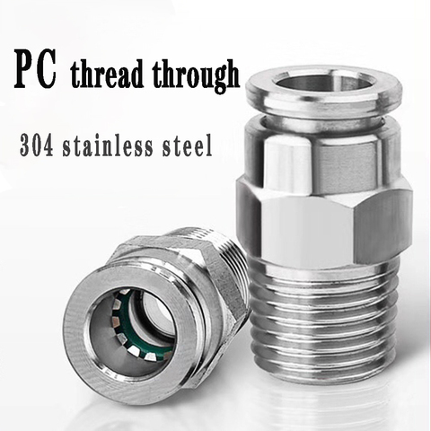 PC 304 stainless steel external thread pneumatic quick coupling 1/8