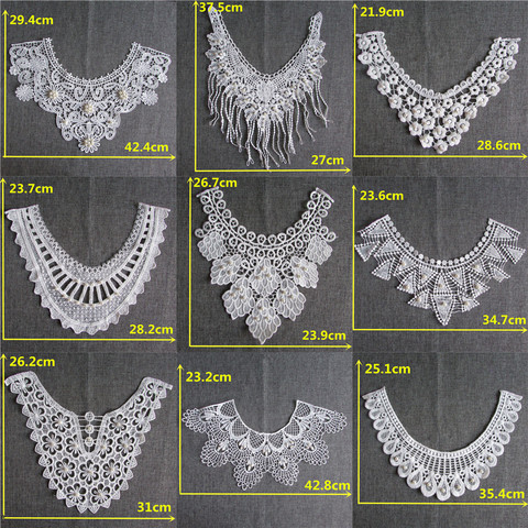 hot sell Floral Lace Collar Fabric Trim DIY Embroidery Lace Fabric Neckline Applique Sewing Craft YL108-YL123 ► Photo 1/2