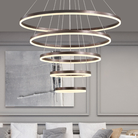 Nordic Chandelier Led Ring Lamp with Remote Control Living Dining Room Bedroom Kitchen Staircase Home Decoration Indoor Lighting ► Photo 1/6