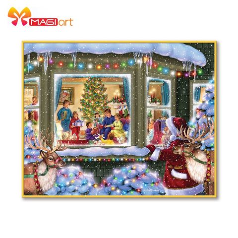Cross stitch kits Embroidery needlework sets 11CT water soluble canvas patterns 14CT Full Merry Christmas Town NCMC130 ► Photo 1/6