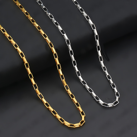 1Pc Stainless Steel Width 1.5/2/2.5/3/4mm Long Box Chain Necklace For Men Women DIY Jewelry Findings Making ► Photo 1/6