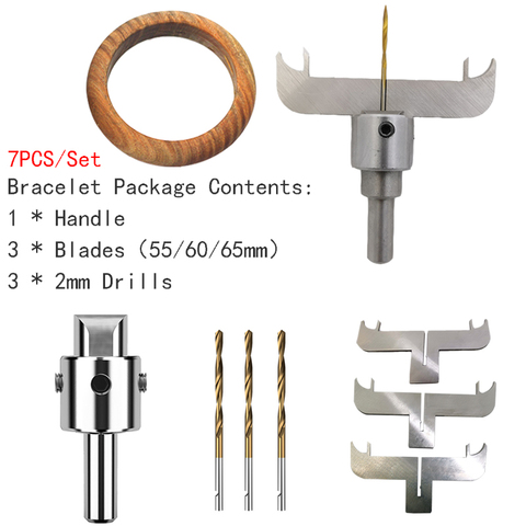 Bracelet Drill Bit Carbide Blades handle Drill Woodworking Milling Cutter Molding Tool 55/60/65mm ► Photo 1/6