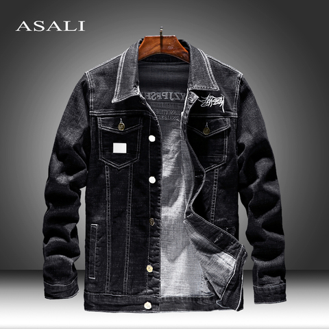 New 2022 Cotton Denim Jacket Men Casual Solid Color Lapel Single Breasted Jeans Jacket Autumn Slim Fit Quality Mens Jackets Jean ► Photo 1/1