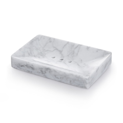 Smooth Shiny Real Natural Marble Soap Dish Box/Makeup Sponge Holder with Draining Hole ► Photo 1/6