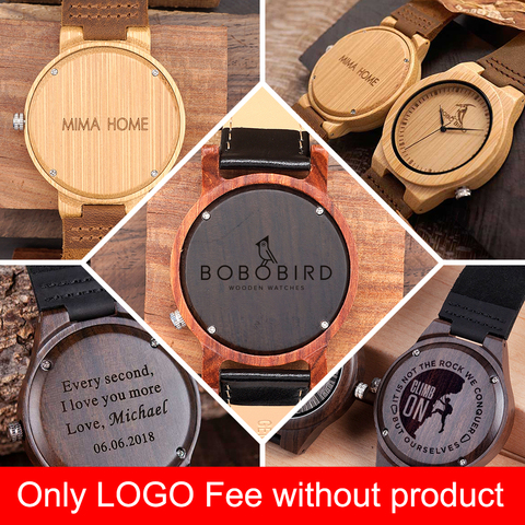Personality LOGO Words Message Engraved Wood Watch or Sunglasses Logo Customized Item No Products Engraving Special Gift ► Photo 1/6