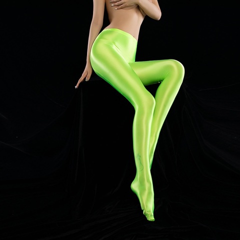 Sexy Full Leggings Shiny Full Pencil Pant Oil Glossy Candy Color Smooth Pencil Pants Sexy Erotic Lingerie Pants Women Plus Size ► Photo 1/6