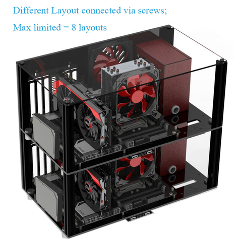 DIY Acrylic ATX Computer Case Compatible Micro-ATX MATX Motherboard Open Full Transparent Desktop PC Gaming Cases Layout Kits ► Photo 1/5