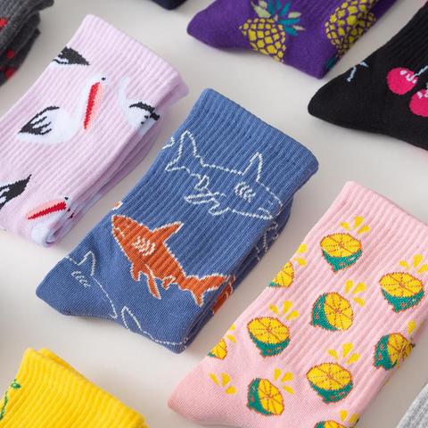 1 Pair Women Socks Cotton Cool Fruit Fish Socks Cute Female Lover Socks 36-43EUR ► Photo 1/6