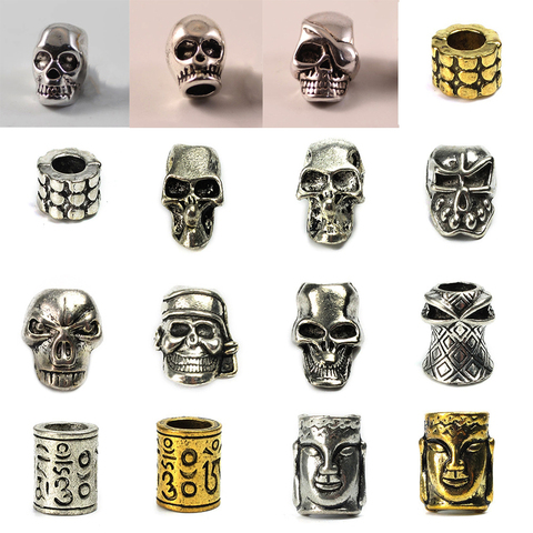2 PCs New Paracord Beads Metal Charms Skull for Paracord Bracelet Braided Parts DIY Pendant Buckle Knife Lanyards Decoration ► Photo 1/6