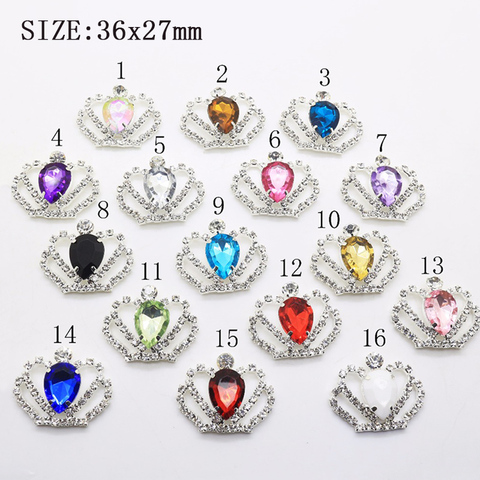 New hot 10pcs mixed color 27*36mm Shining Rhinestone Crown Diy household items Fine party and festival DIY decoration wholesale ► Photo 1/4