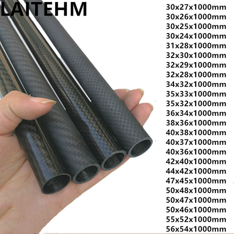 3K carbon fiber tube 30 32 34 35 36 38 40 42 44 47 50 55 56mm carbon tube length 1000mm ► Photo 1/3