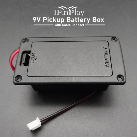 Active Bass Guitar Pickup 9V Battery Boxs 9 volts Battery Holder/Case/Compartment Cover with 2 Pin Plug and Cable Contacts ► Photo 1/6