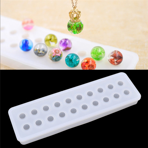 1pc 20 Holes White Silicone Beads Pendant Mold Decoration For DIY Necklace Bracelet Jewelry Making Craft 24*7.2*2cm ► Photo 1/6