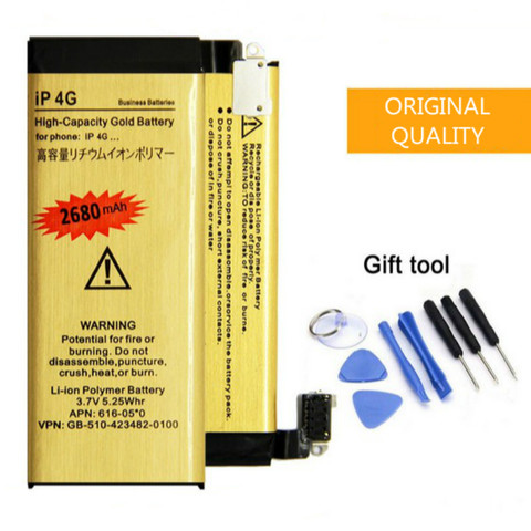 High Capacity 2680mah Gold Replacement Battery For iPhone 4 iPhone 4S Battery With Free Tools ► Photo 1/3