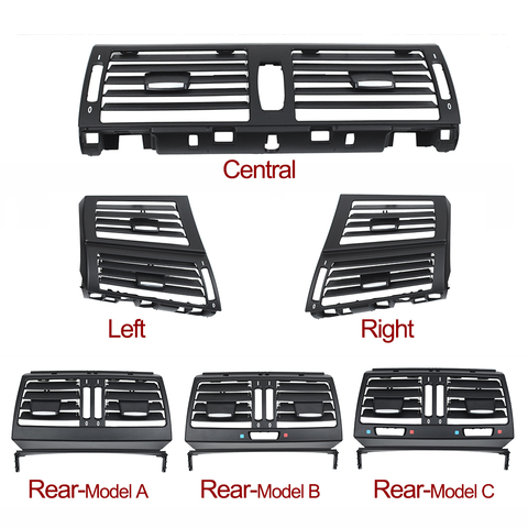 Dashboard AC Conditioner Fresh Air Vent Outlet Cover Panel Full Set Replacement For BMW X5 X6 E70 E71 E72 2007-2014 ► Photo 1/6