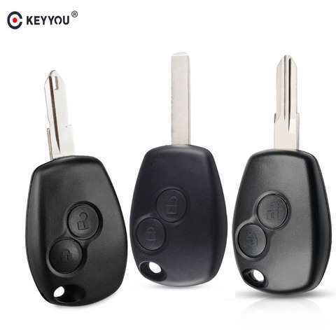 KEYYOU 10X For Renault Duster Megan Modus Clio Modus Kangoo Logan Sandero For Nissan Almera 2 Buttons Car Remote Key Shell Fob ► Photo 1/6