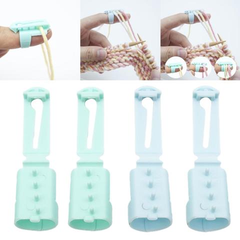 4Pieces Knitting Thimble 3 Yarn Guides Knitting Braided Knuckle Jacquard Assistant Tool ► Photo 1/6