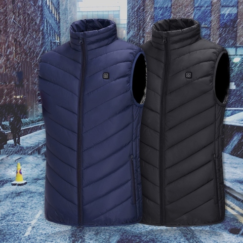 2022 Outdoor Men Electric Heated Vest USB Heating Vest Winter Thermal Cloth Feather Hot Sale Camping Hiking Warm Hunting Jacket ► Photo 1/6