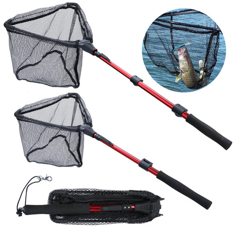 Sougayilang 70/95/120cm Telescoping Retractable Fishing Net Foldable Landing Net Pole Folding Landing Net for Fly Fishing Tackle ► Photo 1/6