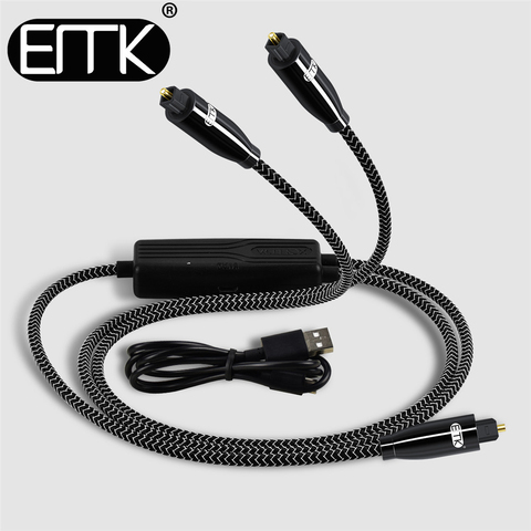 EMK SPDIF/Toslink Digital Optical Audio Toslink Splitter Cable SPDIF Optical Splitter Adapter ► Photo 1/6