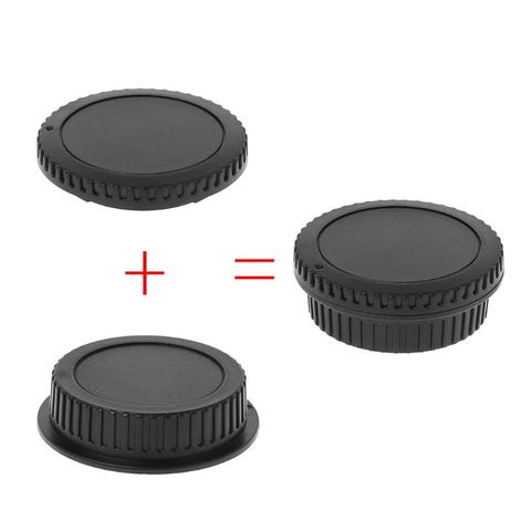 Rear Lens Body Cap Camera Cover Set Dust Screw Mount Protection Plastic Black Replacement for Canon EOS EF EFS 5DII 6D ► Photo 1/6