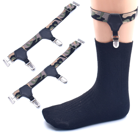 Mens Adjustable Sock Garters Suspenders Military Police Camouflage Sock Garters Belt for Men Uniform Formal Wearing 2pcs ► Photo 1/6