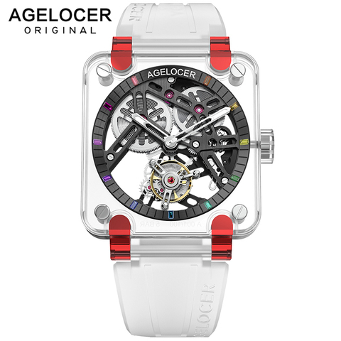 AGELOCER Switzerland Designer Skeleton Tourbillon Watches Mechanical Automatic Watch Men Sport Clock Wrist Watch Relojes Hombre ► Photo 1/6