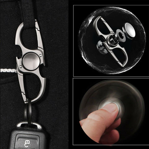 Unique Stainless Steel Bottle Opener Multifunction Key Chain 2 Alloy Key Fidget Spinner Rings for Men Beer Kitchen Bar Tools ► Photo 1/6