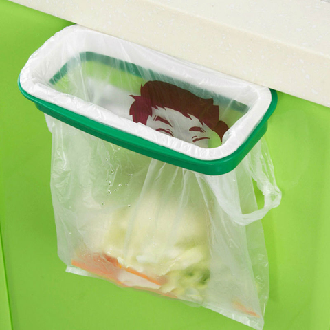 Cupboard Door Back Hanging Trash Bag Rack Kitchen Garbage Rubbish Bag Storage Holder Waste Bag Frame Household Cleaning Tools ► Photo 1/6