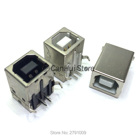 10PC USB 2.0 Connector Socket Jack Female Type B 90/180 Degree Connector Soldering PCB Connector D Printer Interface White/Black ► Photo 1/5