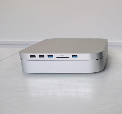 2022 Silver Mac Mini Hub Ssd Adapter Hard Drive Enclosure Docking Station ► Photo 1/6